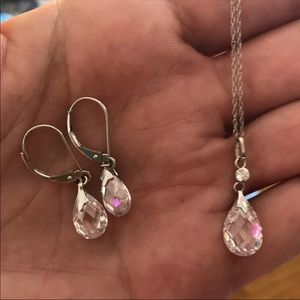 14K White Gold Briolette CZ Set JCM (Jacmel)